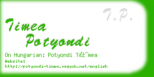 timea potyondi business card